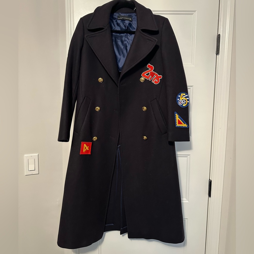 Black Coat with Colorful Patches